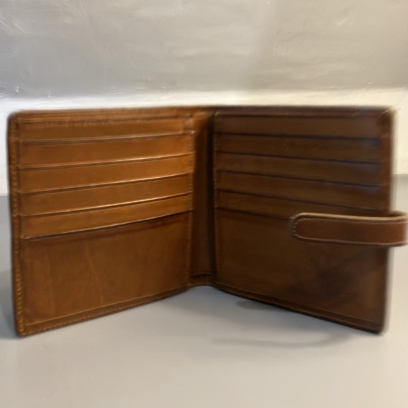 Vintage Coach Brown Bi-fold Leather Wallet Tab & Loop Closure - Picture 6 of 8
